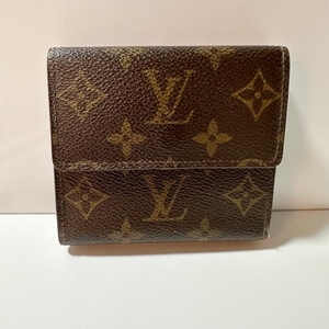 ルイヴィトン LOUIS VUITTON Wホック財布 M61652 ポルトモネビエカルトクレディ モノグラム・キャンバス ×クロスグレインレザー - MI0972