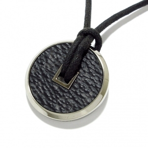 ルイヴィトン LOUIS VUITTON ネックレス M62589 コリエ コイン ネックレス 金属素材×モノグラムエクリプスキャンバス×レザー DI0138 美品