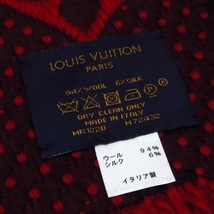 ルイヴィトン LOUIS VUITTON M72432 エシャルプ・ロゴマニア ウール94％、シルク6％ ルビー MR1220 美品 マフラー_画像2