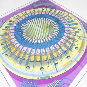 エルメス HERMES カレ ダブルフェイス 90 ピンク×ブルー×マルチ オルタネーター /2023SS 美品 スカーフ