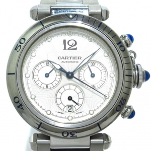 Cartier Watch Pasha 38 Chronograph W31030H3 мужской хронограф/серебристо