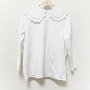 yoliyori long sleeve cut and sewn size F - white lady's frill / race tops 