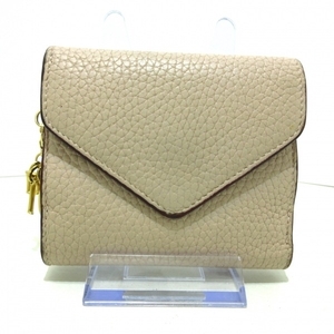  Dior / Christian Dior DIOR/ChristianDior 3. folding purse Dio lisimo leather pink beige purse 