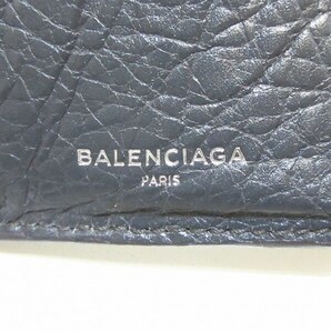 バレンシアガ BALENCIAGA 3つ折り財布 477455 クラシックミニウォレット レザー×金属素材 ダークグレー×シルバー 美品 財布の画像5