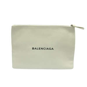 バレンシアガ BALENCIAGA クラッチバッグ 485110 エブリデイロゴクリップM レザー 白 バッグ