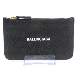 バレンシアガ BALENCIAGA コインケース 594214 - レザー 黒×白 カードケース付き 美品 財布