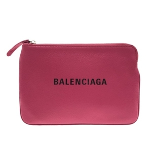 バレンシアガ BALENCIAGA クラッチバッグ 492465 エブリデイ ポーチ M レザー ピンク バッグ