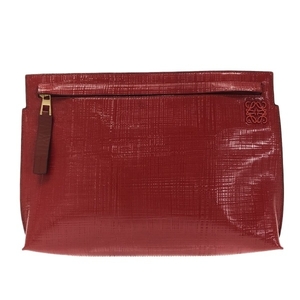 LOEWE Clutch Bag T-Pouch Эмаль (кожа) Красная сумка