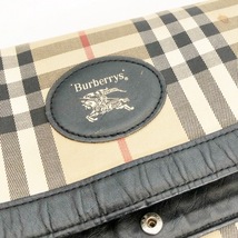 バーバリーズ Burberry's トートバッグ - ジャガード×レザー 黒×ベージュ×レッド チェック柄 バッグ_画像8