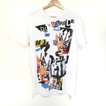 ディースクエアード DSQUARED2 半袖Tシャツ サイズXS - 白×ダークグレー×マルチ メンズ クルーネック トップス_画像1