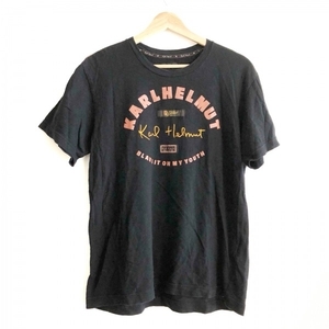 カールヘルム KarlHelmut 半袖Tシャツ サイズM - 黒×オレンジ メンズ クルーネック トップス