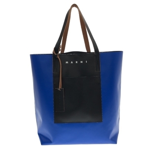  Marni MARNI большая сумка SHMQ0044A0 Tribeca полиуретан × полиэстер × кожа голубой × чёрный сумка 