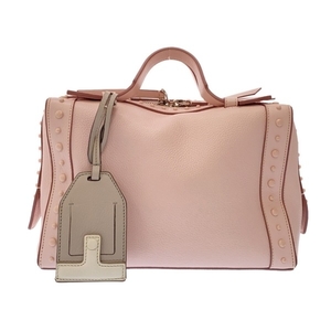  Tod's TOD'S handbag gomi-ni bag leather light pink studs beautiful goods bag 