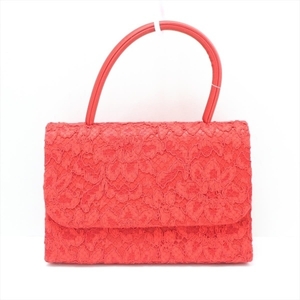  Barneys BARNEYSNEWYORK handbag - chemistry fiber × satin red race beautiful goods bag 