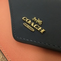 コーチ COACH 長財布 69828 シグネチャー柄 PVC(塩化ビニール)×レザー カーキ×黒×ライトブラウン 財布_画像7