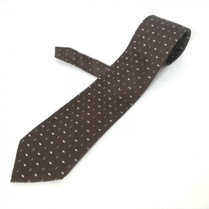  Prada PRADA - dark brown × gray × navy men's Holliday&Brown collaboration necktie 