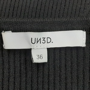 アンスリード UN3D. サイズ36 S - 黒×グリーン レディース クルーネック/変形袖/ロング/ニット/変形デザイン 美品 ワンピースの画像3