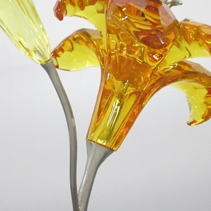 スワロフスキー SWAROVSKI - スワロフスキークリスタル×金属素材 オレンジ×ライトイエロー×シルバー 置物/フラワー(花) 小物の画像5
