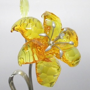 スワロフスキー SWAROVSKI - スワロフスキークリスタル×金属素材 オレンジ×ライトイエロー×シルバー 置物/フラワー(花) 小物の画像6