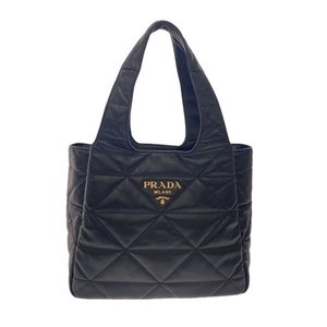 プラダ PRADA トートバッグ 1BG450 トップステッチ ミディアム ナッパレザー トートバッグ ナッパレザー 黒 キルティングステッチ バッグ