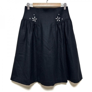 エムズグレイシー M'S GRACY スカート サイズ40 M - 黒 レディース ひざ丈/ラインストーン 美品 ボトムス