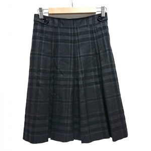  Burberry London Burberry LONDON skirt size 38 L - black × dark gray lady's knee height / check pattern bottoms 