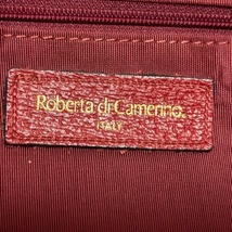 ロベルタ ディ カメリーノ Roberta di camerino トートバッグ - ジャガード×レザー ボルドー×レッド×黒 バッグ_画像8