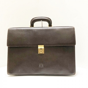 Loewe Loewe Business Bag -Сумка темно -коричневые шлюзы с темно -коричневым