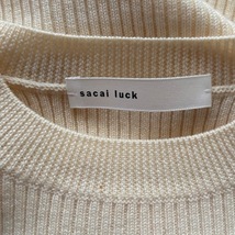 サカイラック sacai luck サイズ2 M - アイボリー×ベージュ レディース クルーネック/長袖/ひざ丈 ワンピース_画像3