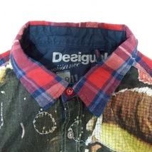 デシグアル Desigual 長袖シャツ サイズM - カーキ×ネイビー×マルチ メンズ チェック柄 トップス_画像7