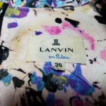 ランバンオンブルー LANVIN en Bleu サイズ36 S - アイボリー×パープル×マルチ レディース クルーネック/ノースリーブ/ひざ丈/花柄_画像3