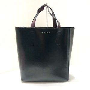  Marni MARNI большая сумка SHMPV01TY0 MUSEO(myuzeo) кожа чёрный × бордо сумка 