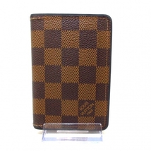 ルイヴィトン LOUIS VUITTON カードケース N63166 オーガナイザードゥポッシュ ダミエキャンバス エベヌ×ネイビー 財布 ダミエ_画像1