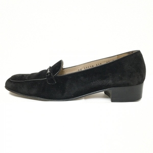 Salvatore Ferragamo Salvatoreferragamo Loafers 6 1/2d -Suede Black Ladies Shoes