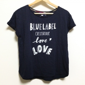 ブルーレーベルクレストブリッジ BLUE LABEL CRESTBRIDGE 半袖Tシャツ サイズ38 M - ダークネイビー×白 レディース トップス