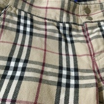 バーバリーブルーレーベル Burberry Blue Label パンツ サイズ34 S - ベージュ×黒×ボルドー レディース クロップド(半端丈)/チェック柄_画像6