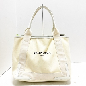  Balenciaga BALENCIAGA большая сумка 339933 темно-синий бегемот sS парусина × кожа свет желтый × слоновая кость сумка 