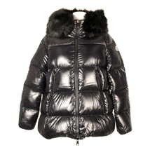 モンクレール MONCLER ダウンジャケット サイズ0 XS LAICHE 黒 レディース 長袖/フェイクファー/冬 美品 ジャケット_画像1