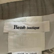 ルネ Rene サイズ34 S - ライトグレー×白 レディース 半袖/ひざ丈/レース/フリル/リボン/ストライプ/TISSUE/boutique 美品 ワンピース_画像3