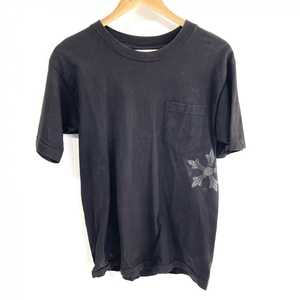 クロムハーツ Chrome hearts 半袖Tシャツ サイズM - 黒×ダークグレー×レッド メンズ クルーネック トップス