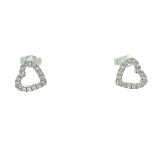  Vendome Aoyama VENDOME earrings - K18WG× diamond Heart accessory ( ear )