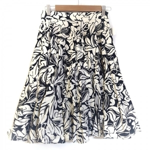  Blumarine BLUMARINE skirt size 38 S - cotton, polyurethane white × black lady's knee height / floral print beautiful goods bottoms 