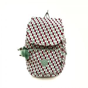  Kipling Kipling рюкзак / рюкзак - нейлон светло-зеленый × бордо × слоновая кость прекрасный товар сумка 