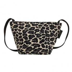  Herve Chapelier Herve Chapelier shoulder bag nylon boat type shoulder bag XS nylon ivory × black × gray N line / leopard print 