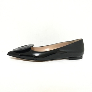  Jean vi to* Rossi Gianvito Rossi flat shoes 35 - enamel ( leather ) black lady's shoes 