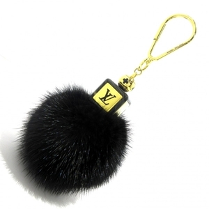 Louis Vuitton Louis Vuitton KeyChain (Charm) M67944 Пушистый пакет очаровывает Mink x Metal Материал черный x Gold x Multi Cx0194