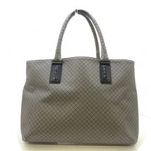 ボッテガヴェネタ BOTTEGA VENETA トートバッグ マルコポーロ/イントレッチオジェット PVC(塩化ビニール)×レザー グレー×黒 バッグ_画像1