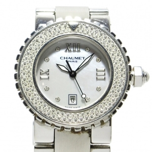 CHAUMET( Chaumet ) wristwatch Class one lady's 8P diamond index / diamond bezel / shell face white shell 