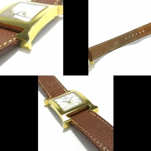 HERMES(エルメス) 腕時計 Hウォッチ HH1.201 レディース ゴールド金具/□F 白の画像10