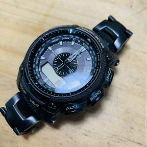 2D36439-200 現状品 CASIO カシオ プロトレック PRW-5000YT 腕時計 ブラック チタン タフソーラー PROTREK